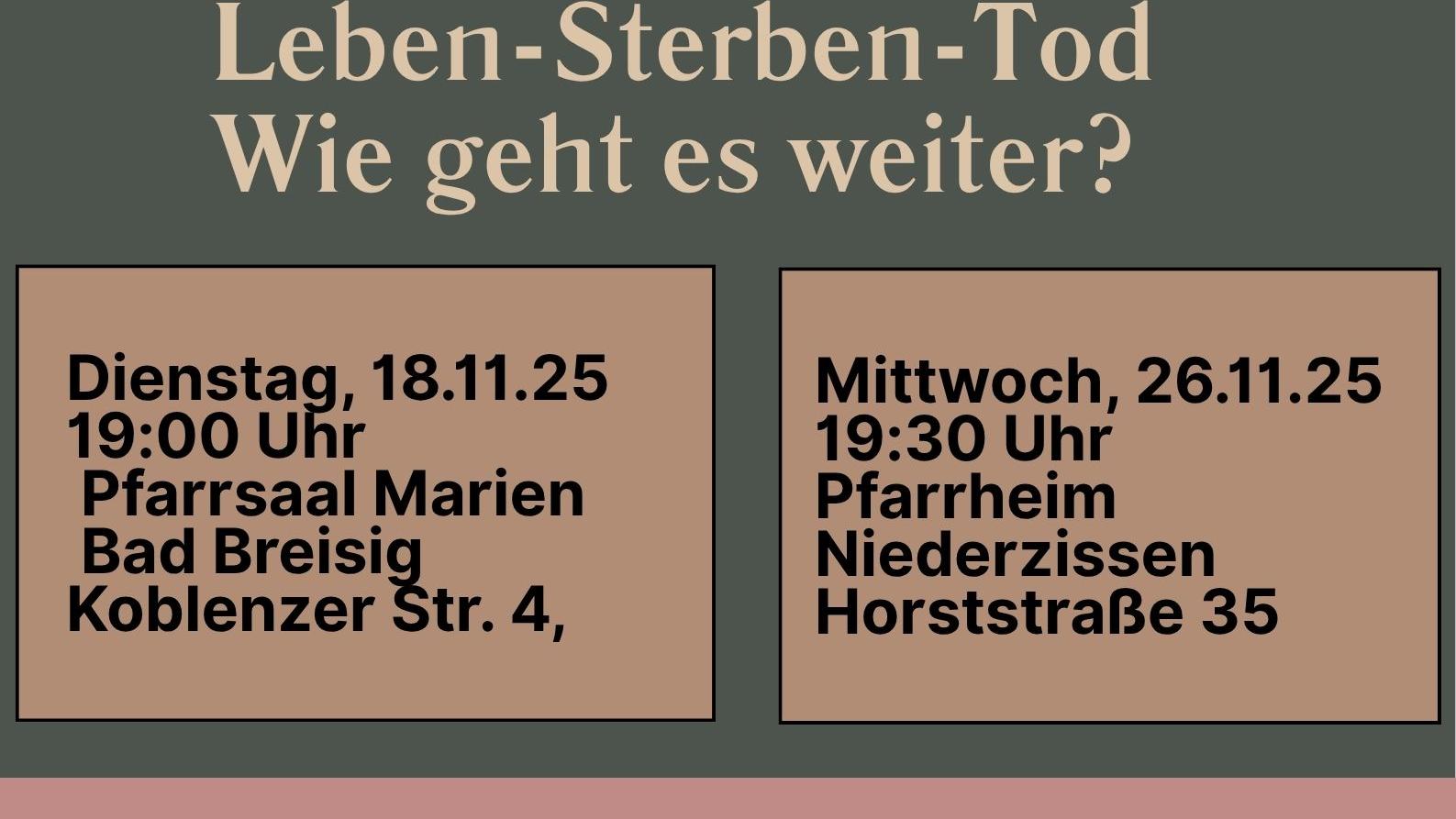 Veranstaltung Begräbnisfeiern